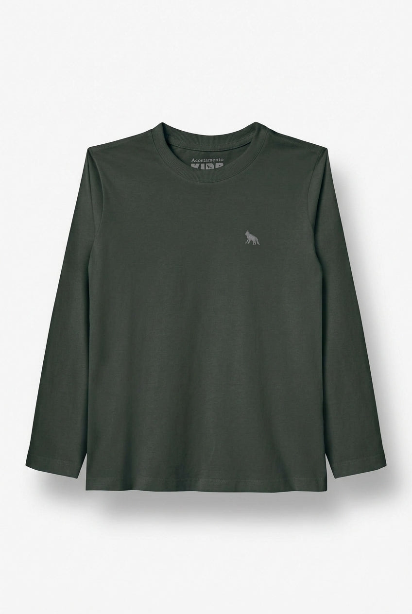 Camiseta Manga Longa Menino Acostamento Next Verde Folhagem