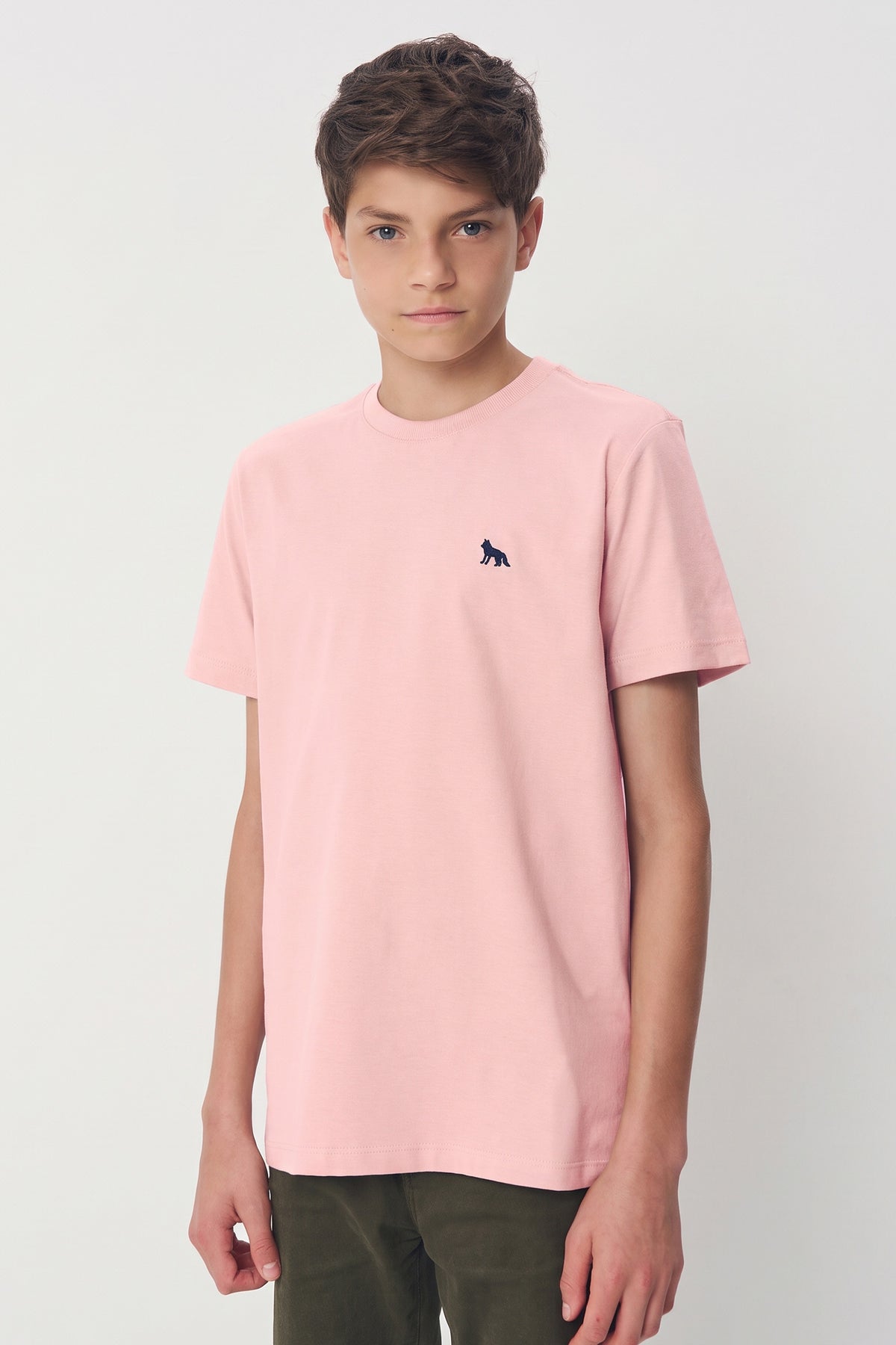 Camiseta Gola Redonda Menino Acostamento Next Rosado