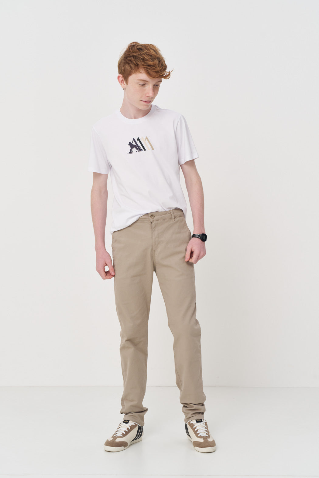 Calça Chino Rock Menino Acostamento Next Caqui
