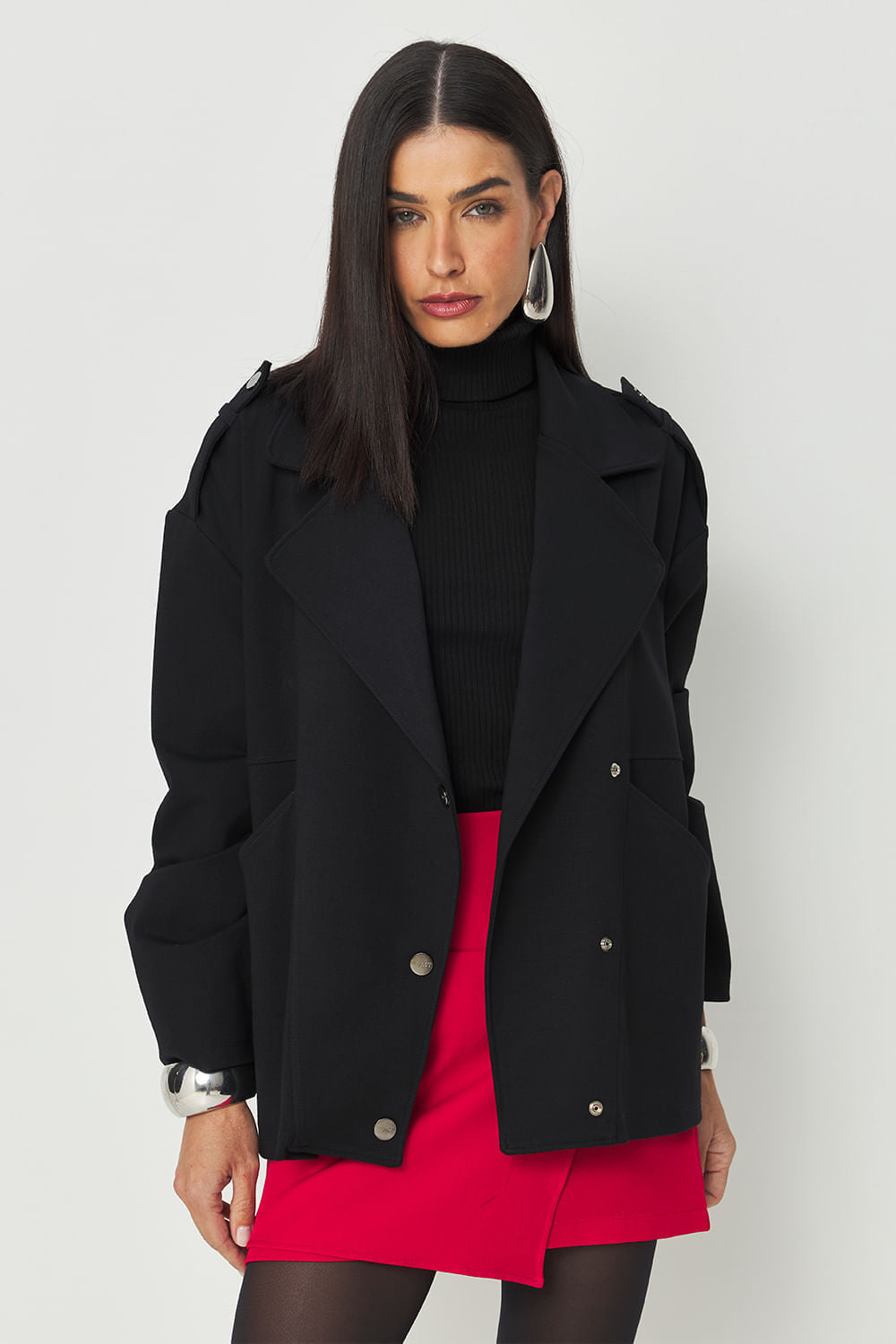 Casaco Elegante ACT Feminino Preto