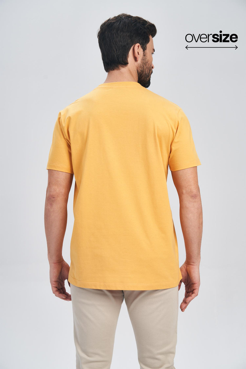 Camiseta Lettering Lateral Masculina Oversize Acostamento Amarelo Malta