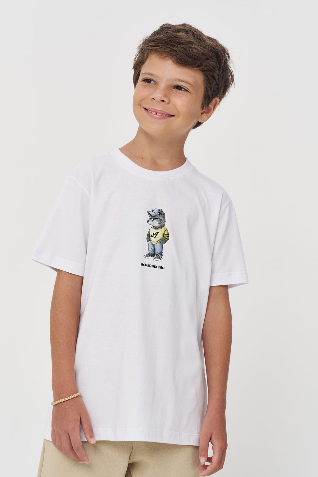 Camiseta Lobo Menino Acostamento Next Branco