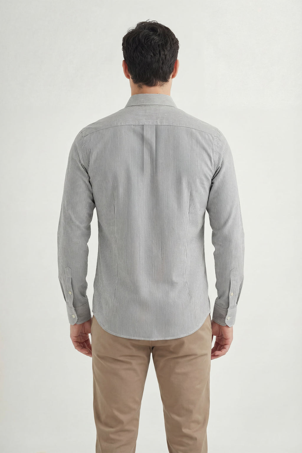 Camisa Manga Longa Scrivania Masculina Acostamento Listras Preto