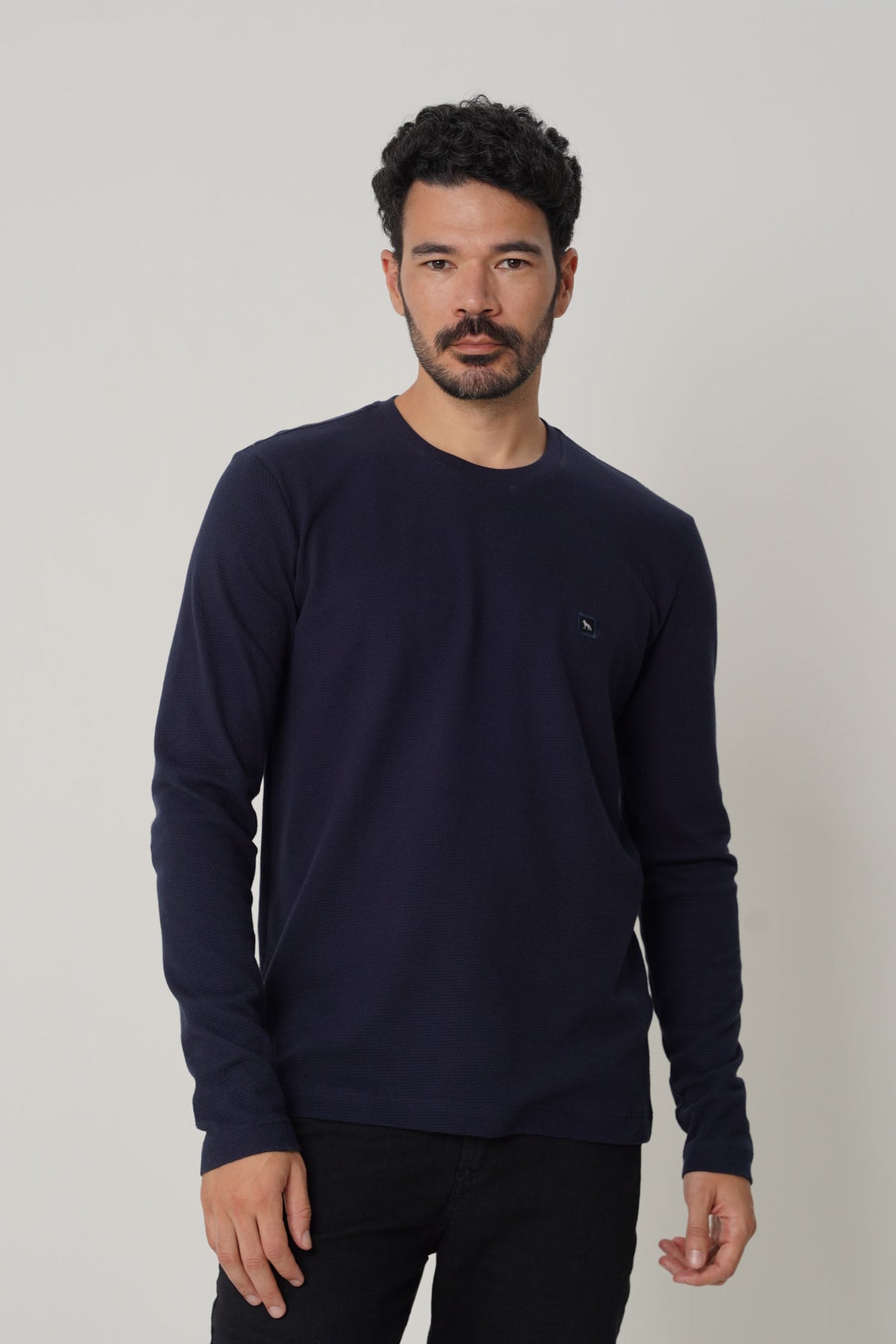 Camiseta Manga Longa Masculina Acostamento Marinho