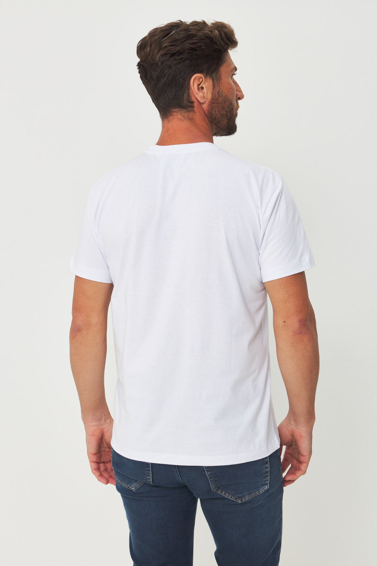 Camiseta Casual Estampada Masculino Acostamento Branco