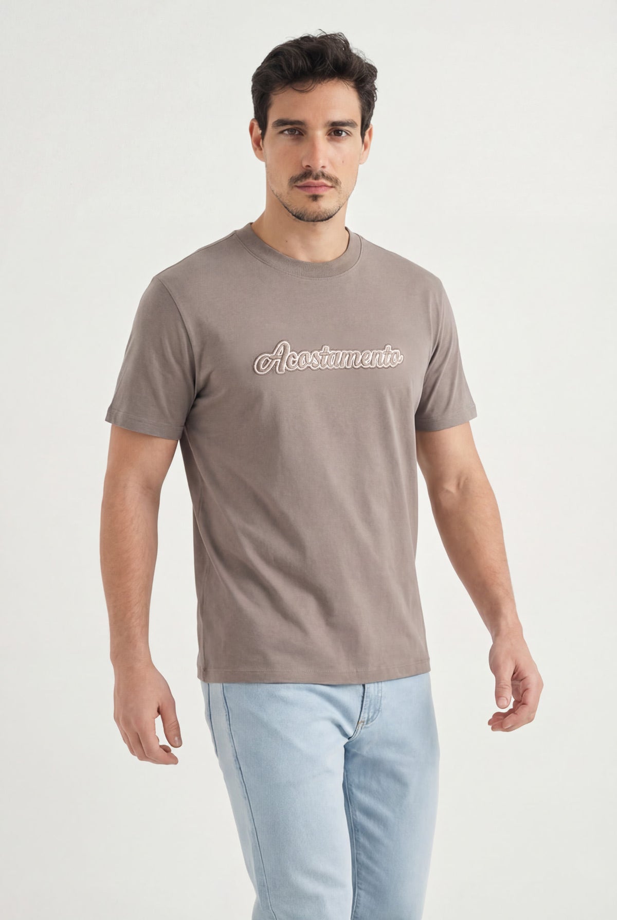 Camiseta Bordada Logo Masculina Acostamento Amarelo Sunlight
