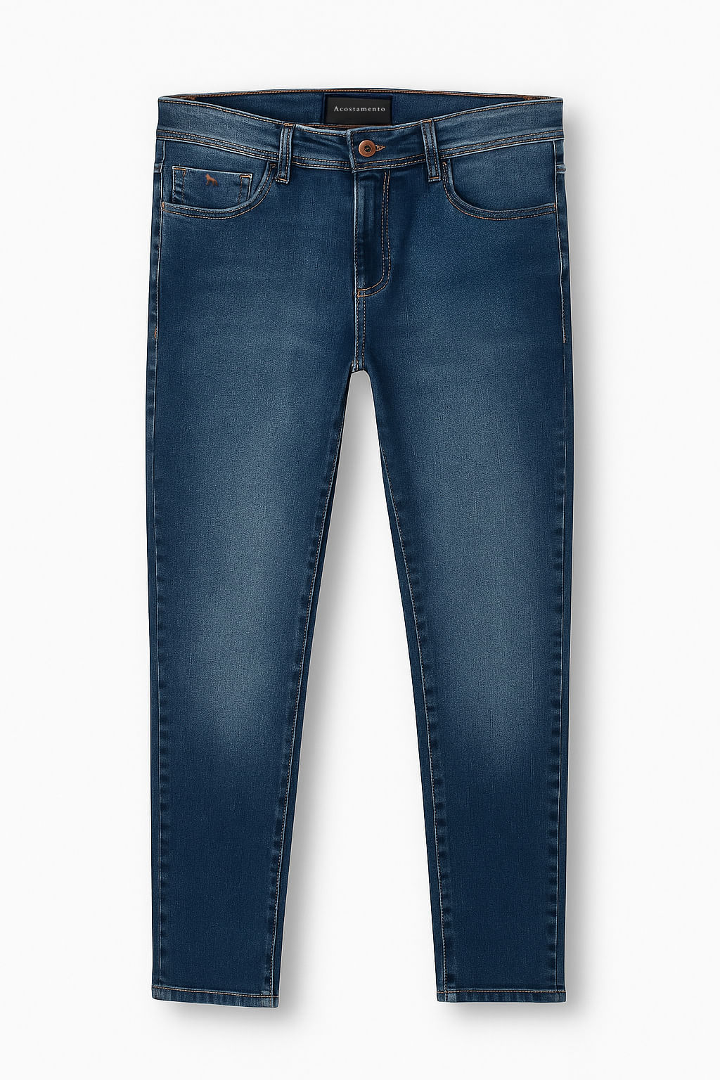 Calça Jeans Regular Masculina Acostamento Jeans Intermediario