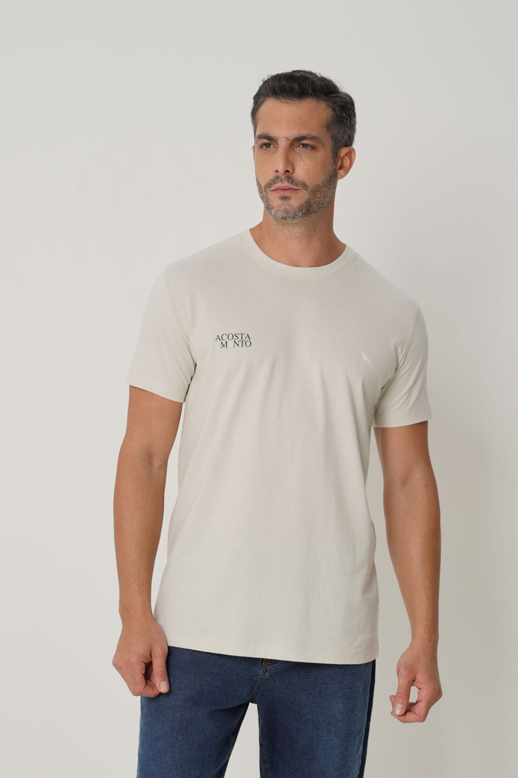 Camiseta Road Casual Masculina Acostamento Cinza Gelo