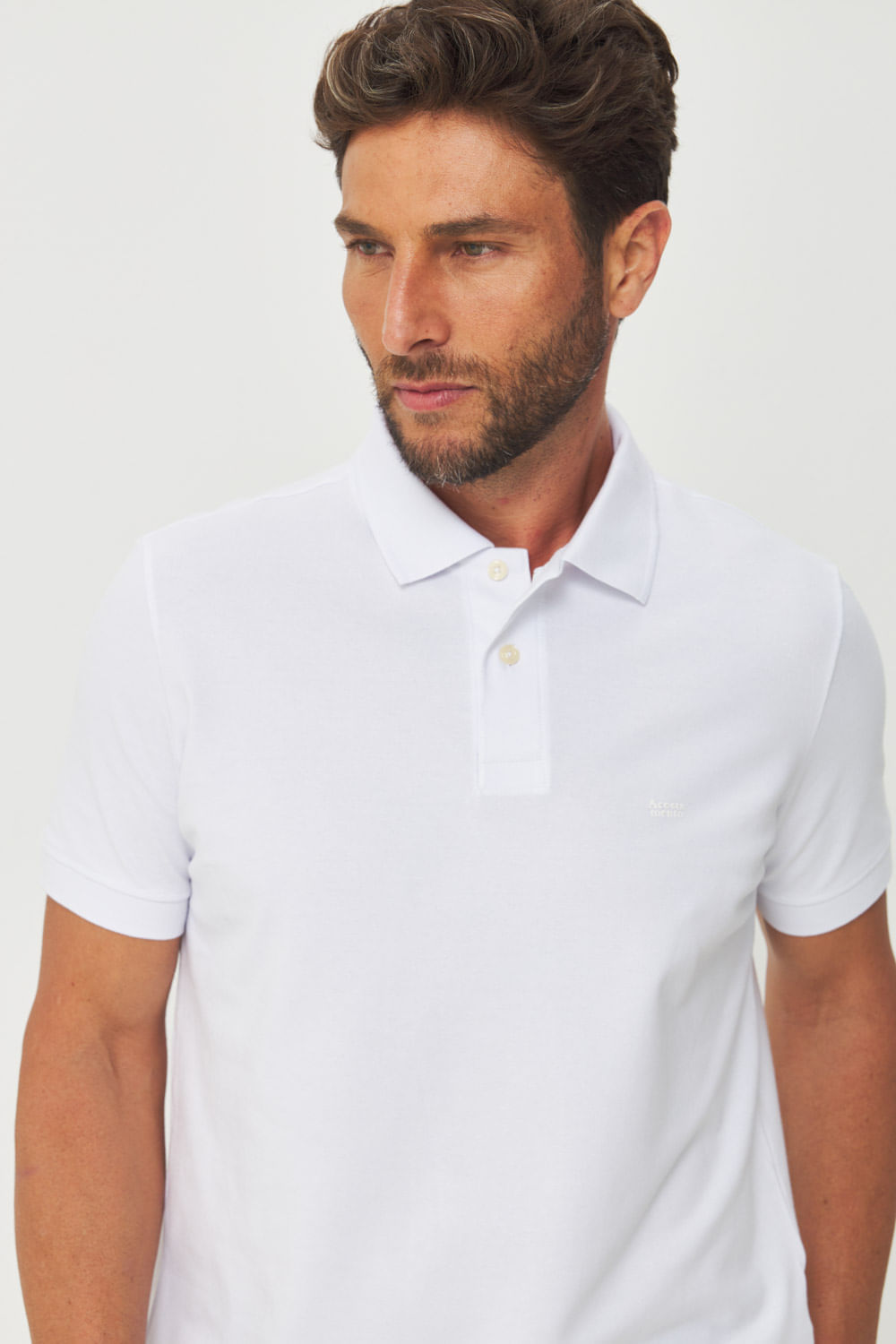 Polo Básica Touch Local Masculina Acostamento Branco