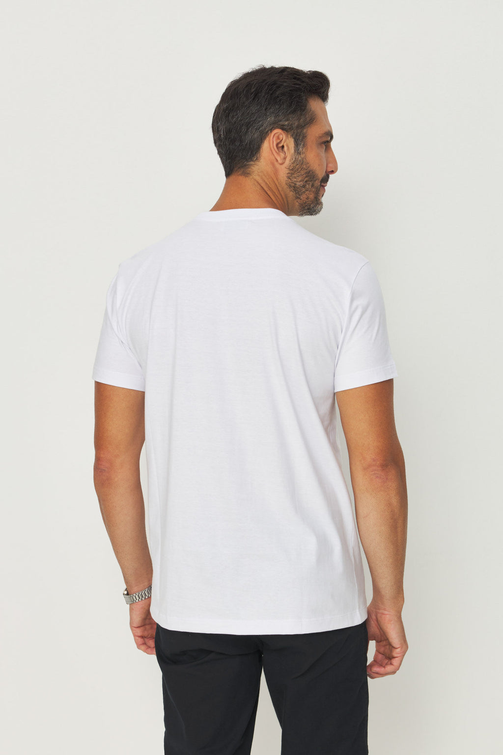 Camiseta Estampa Lobo Frontal Masculino Acostamento Branco C/ Estp Verde Folhagem