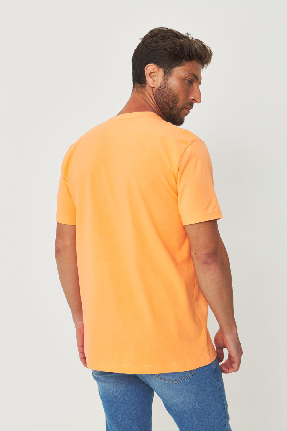 Camiseta Essential Lobo Masculina Acostamento Sweet Orange