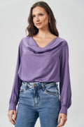 Blusa Acetinada Degagê Feminina Acostamento Passion Purple