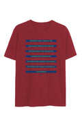 Camiseta New Horizons Masculina Oversize Acostamento Vermelho Hibisco