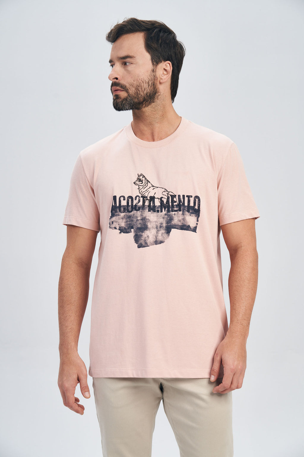 Camiseta Under the Stone Masculina Acostamento Rosa Cha
