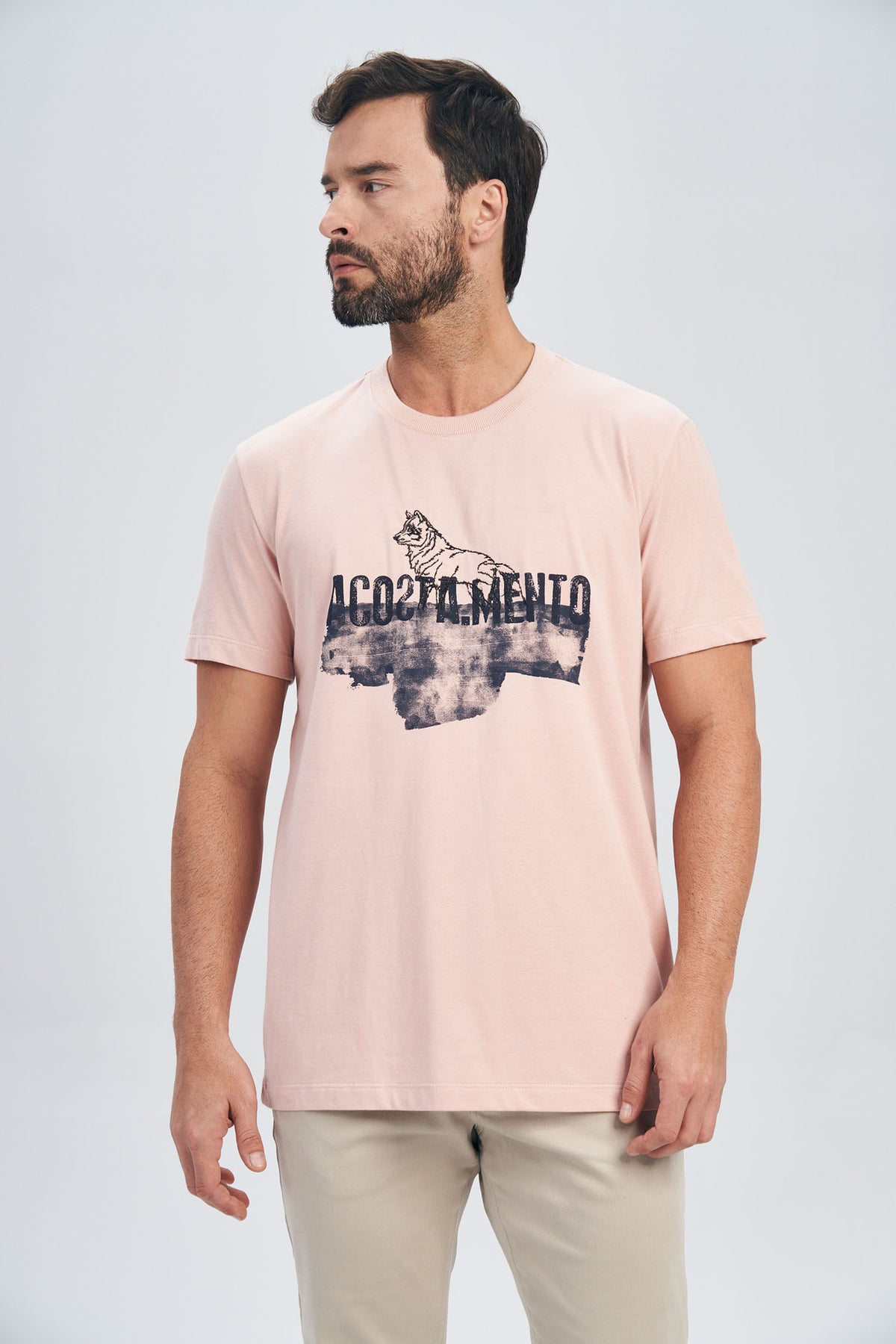 Camiseta Under the Stone Masculina Acostamento Rosa Cha