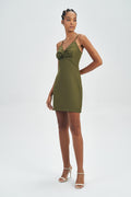 Vestido Curto Torção Feminino Acostamento Oliva