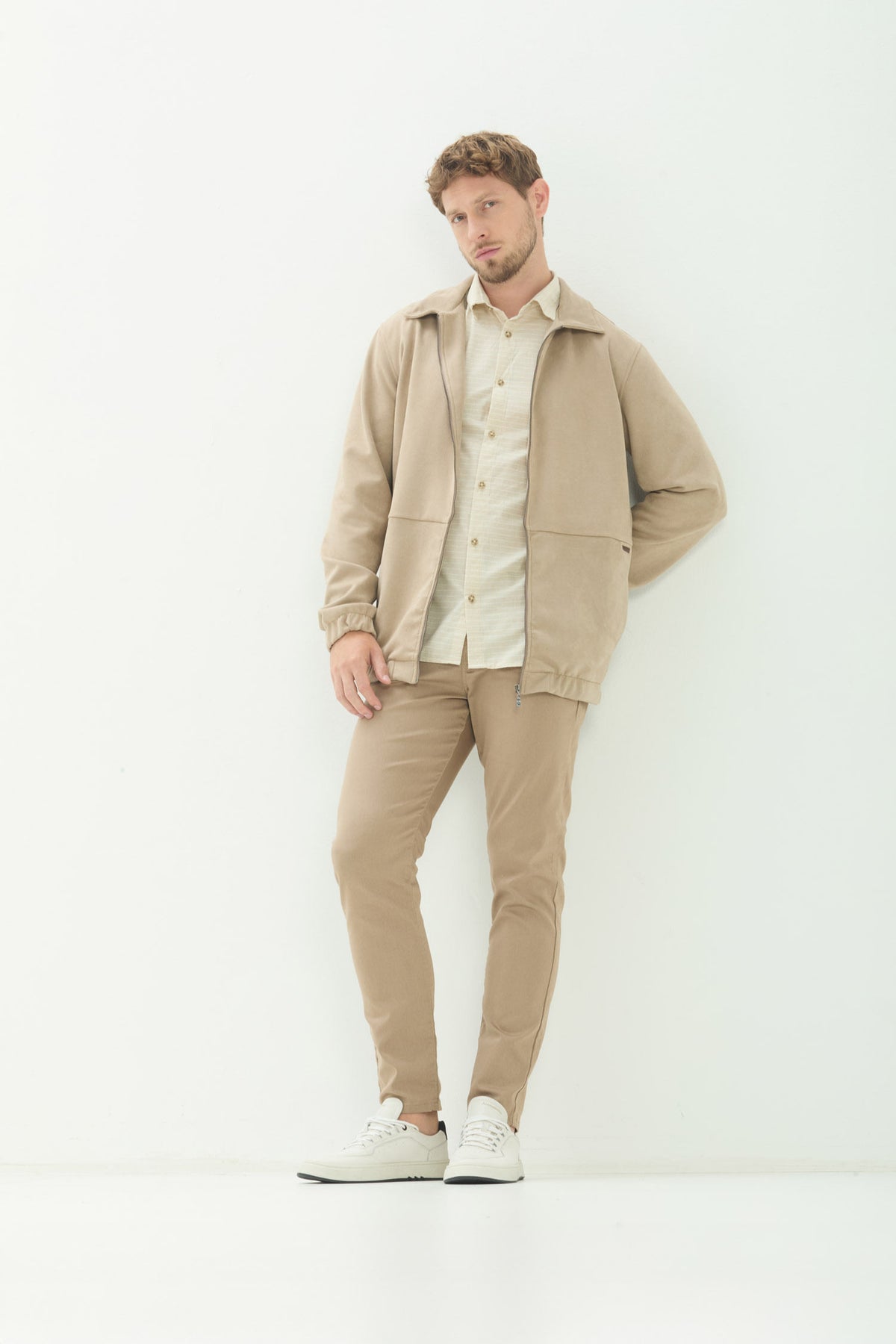 Calça Sarja Skinny Masculina Acostamento Khaki