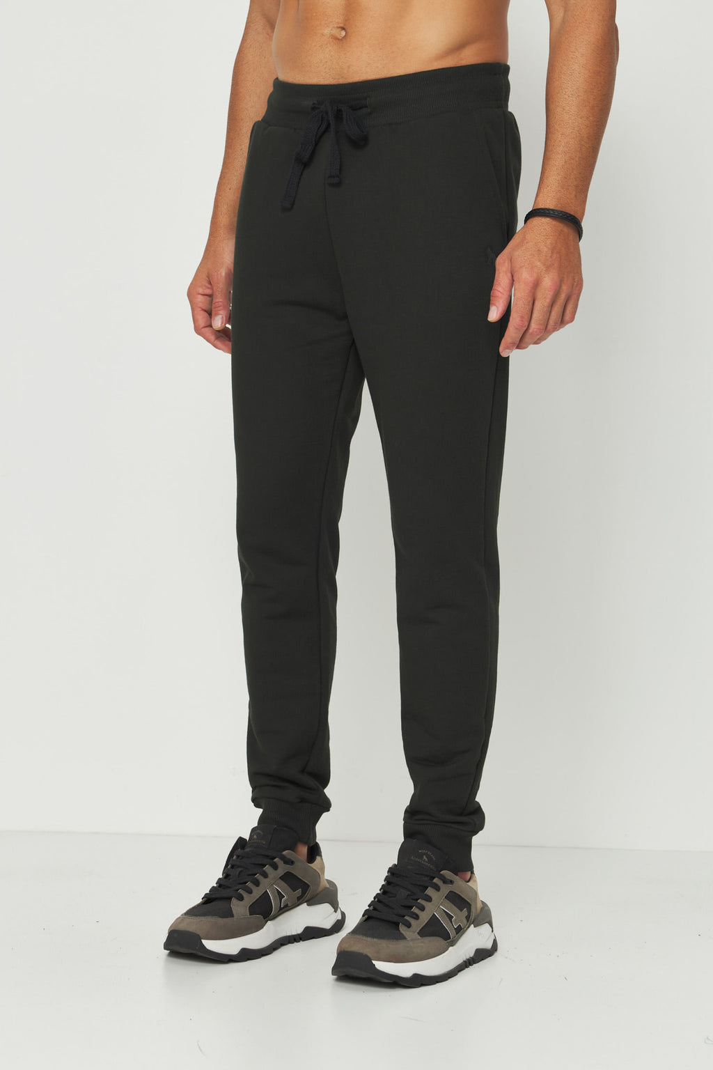 Calça Moletom Com Punho Masculino Acostamento Verde Folhagem