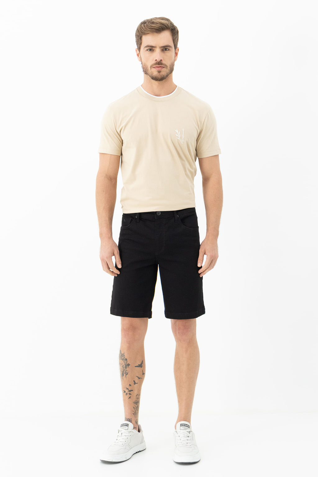 Bermuda Tech Sarja Básica Masculina Acostamento Jeans Escuro