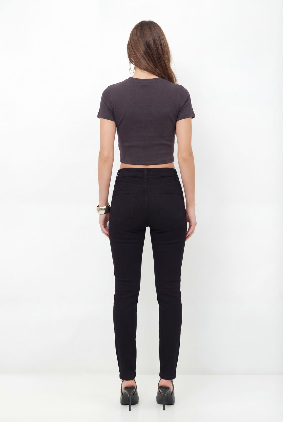 Calça Jeans Skinny Cintura Alta ACT Feminina Jeans Escuro