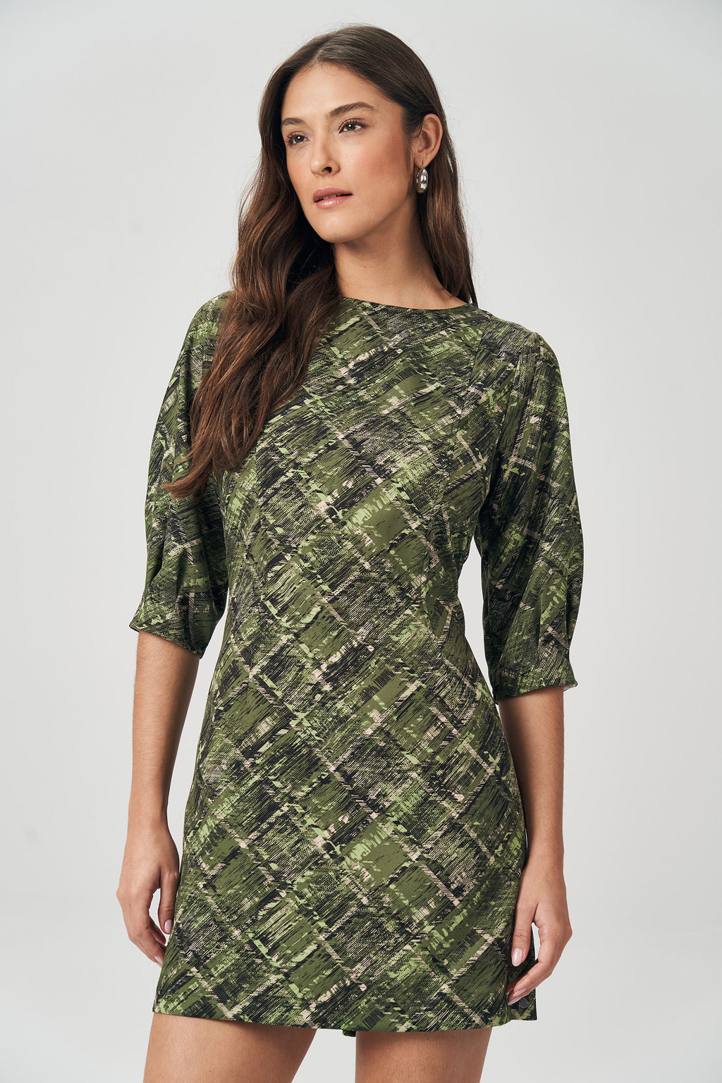 Vestido Curto Print Feminino Acostamento Deep Lines