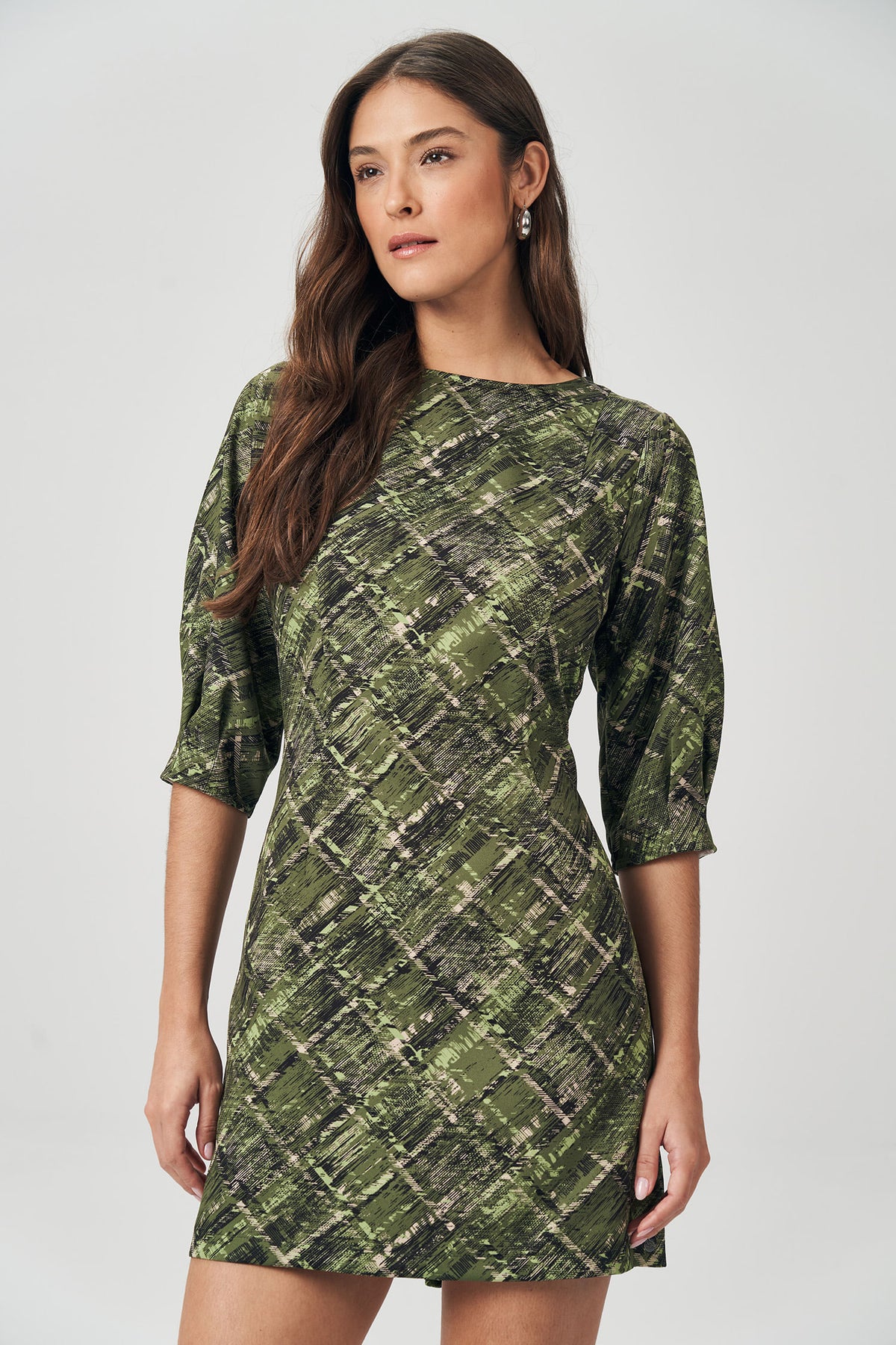 Vestido Curto Print Feminino Acostamento Deep Lines