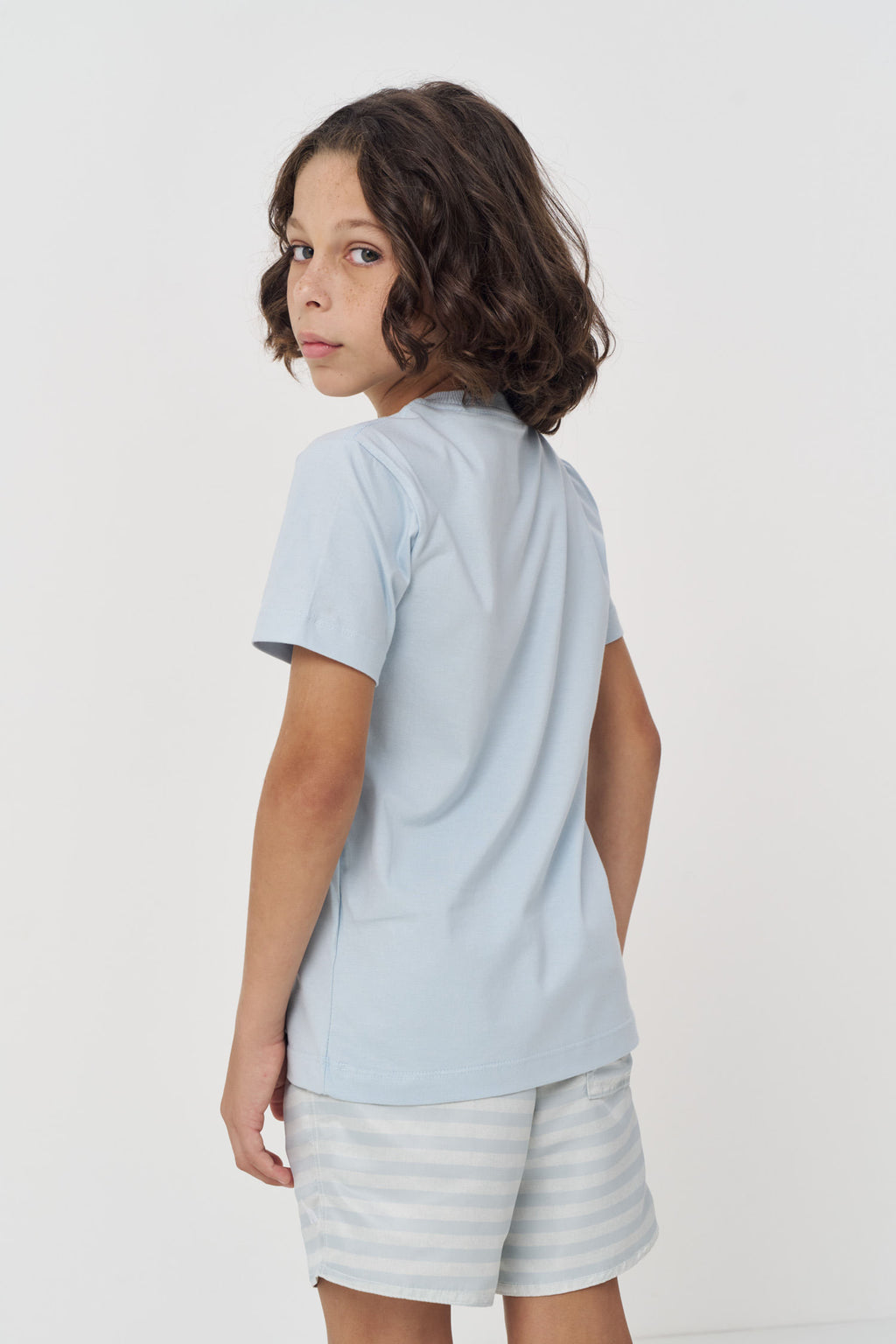 Camiseta Básica Premium Menino Acostamento Next Azul Maresia