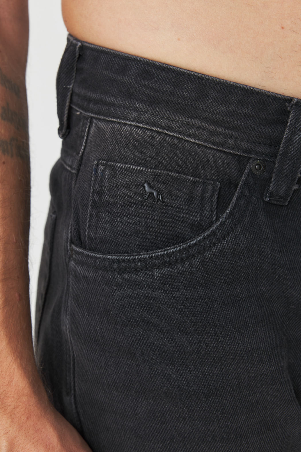 Calça Jeans Regular Masculina Acostamento Jeans Escuro