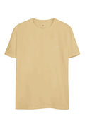 Camiseta Casual Letters Local Masculina Oversize Acostamento Amarelo Creme