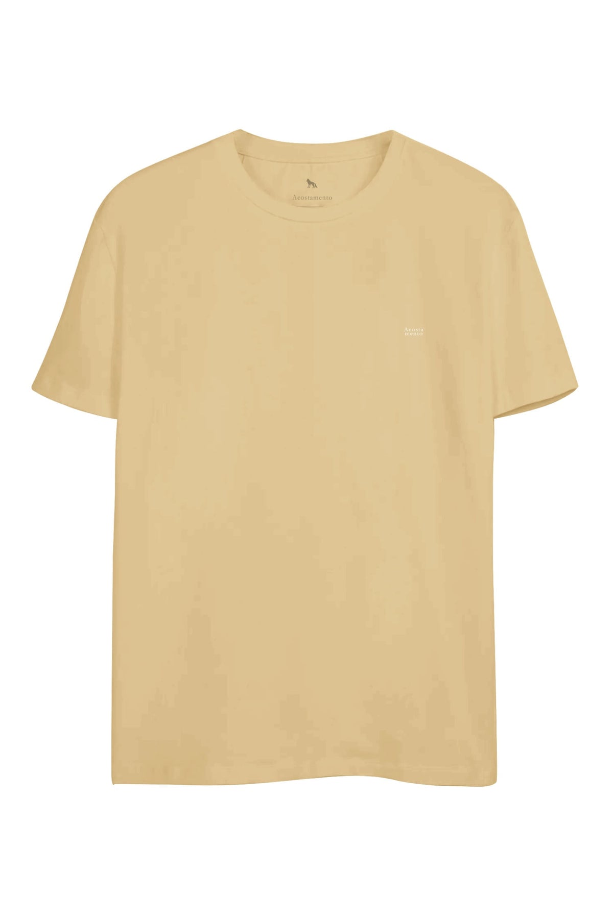 Camiseta Casual Letters Local Masculina Oversize Acostamento Amarelo Creme