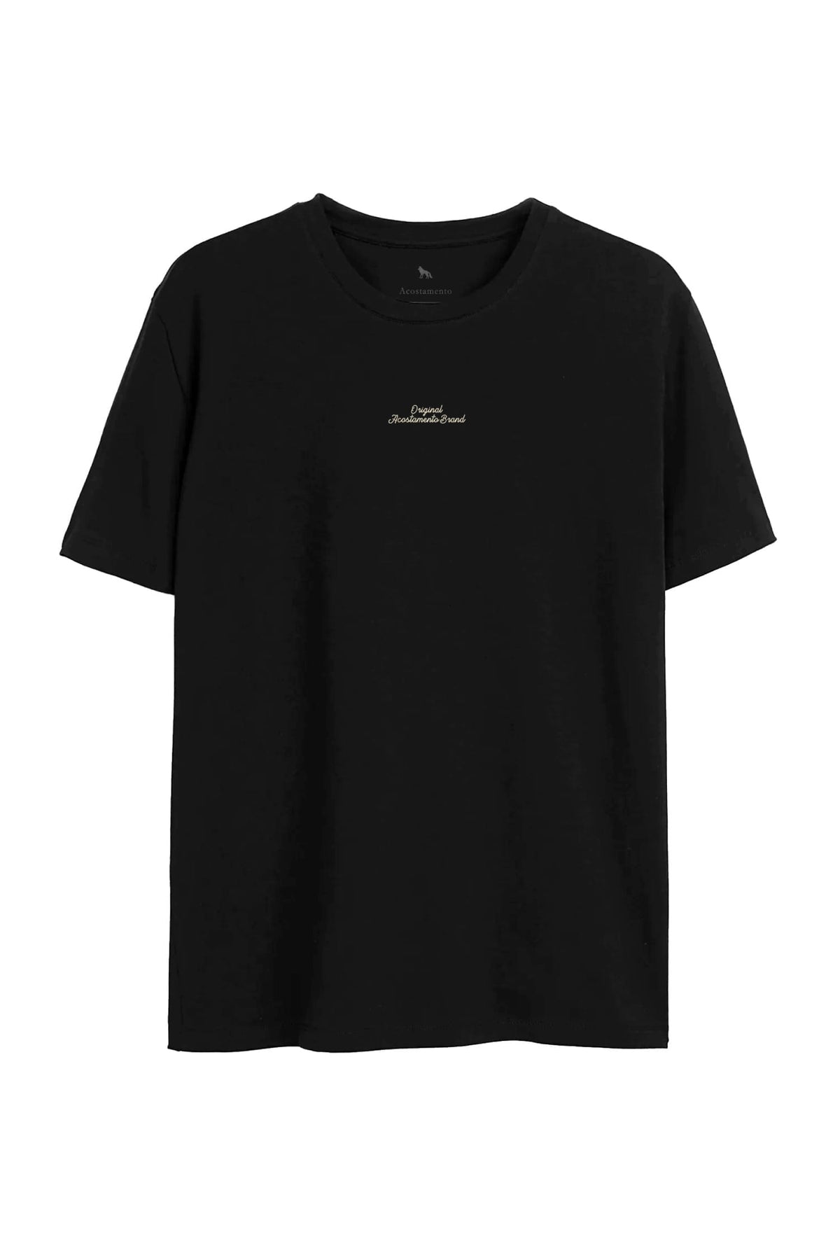 Camiseta Bordado Central Masculina Oversize Acostamento Preto