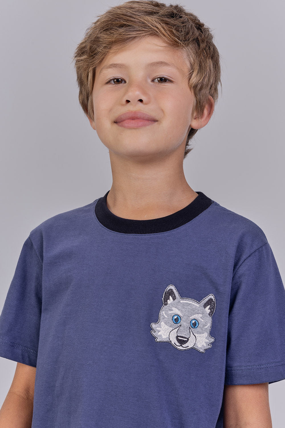 Camiseta Lobo Cut Menino Acostamento Next Azul Navy