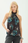 Blusa Frente Única Estampada ACT Feminina Mystic Garden