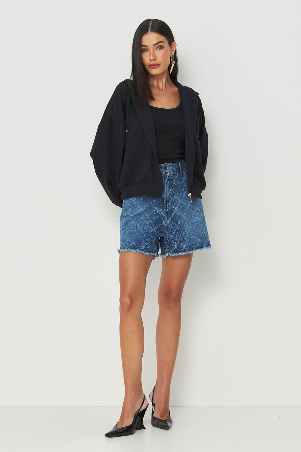 Jaqueta Moletom com Capuz ACT Feminino Preto