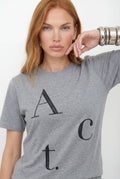 T-Shirt Com Estampa Tipográfica ACT Feminina Mescla