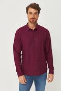 Camisa Manga Longa Premium Masculina Acostamento Vinho