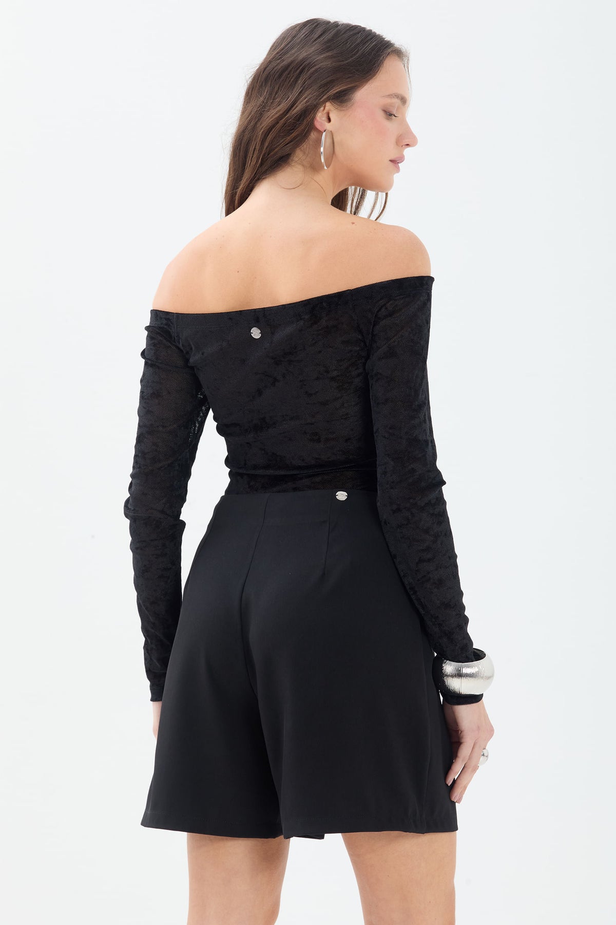 Short Alfaiataria com Lapelas ACT Feminino Preto