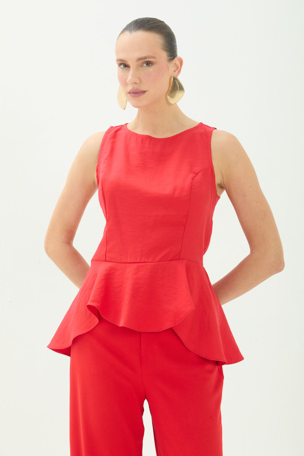 Blusa Peplum Elegance ACT Feminina Red Velvet