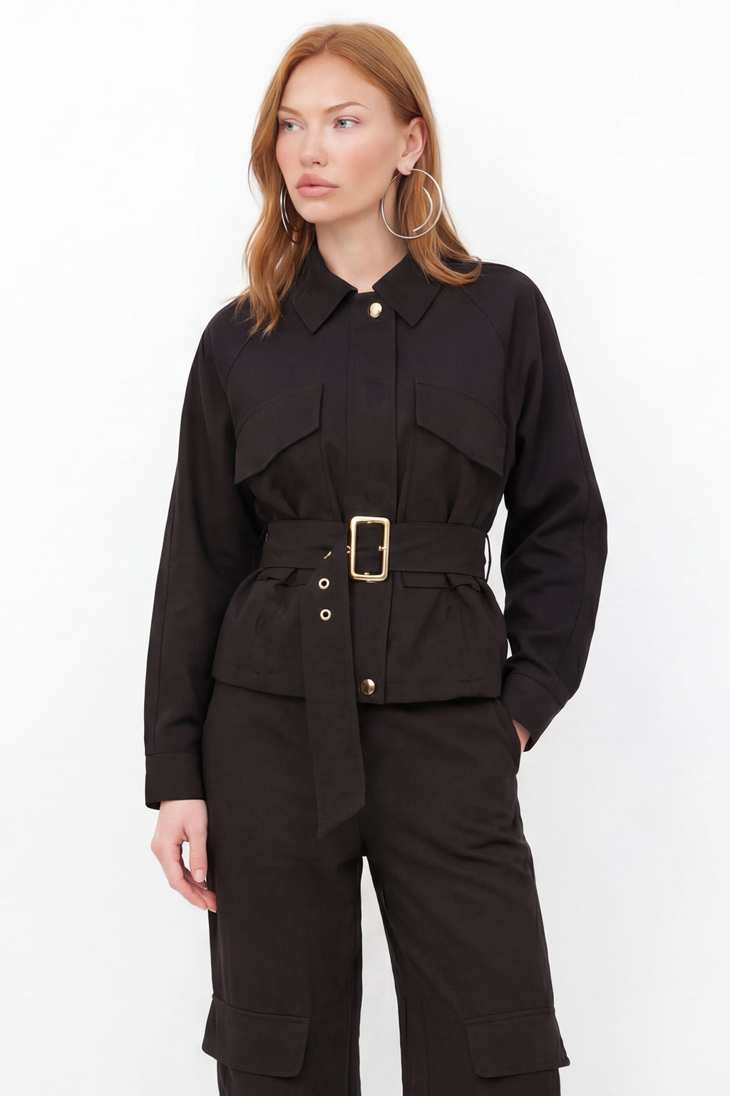 Jaqueta Com Cinto ACT Feminina Preto