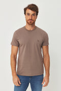 Camiseta Básica Lobo Bordado Masculina Acostamento Azul Navy