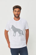 Camiseta Casual Estampada Masculino Acostamento Branco