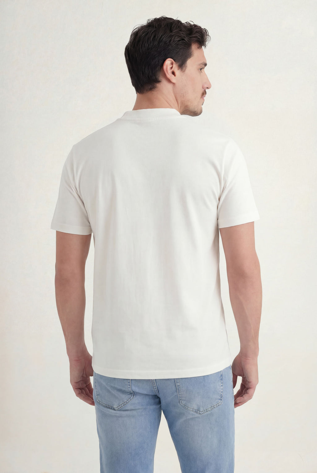 Camiseta Básica Lobo Bordado Masculina Acostamento Amarelo Sunlight