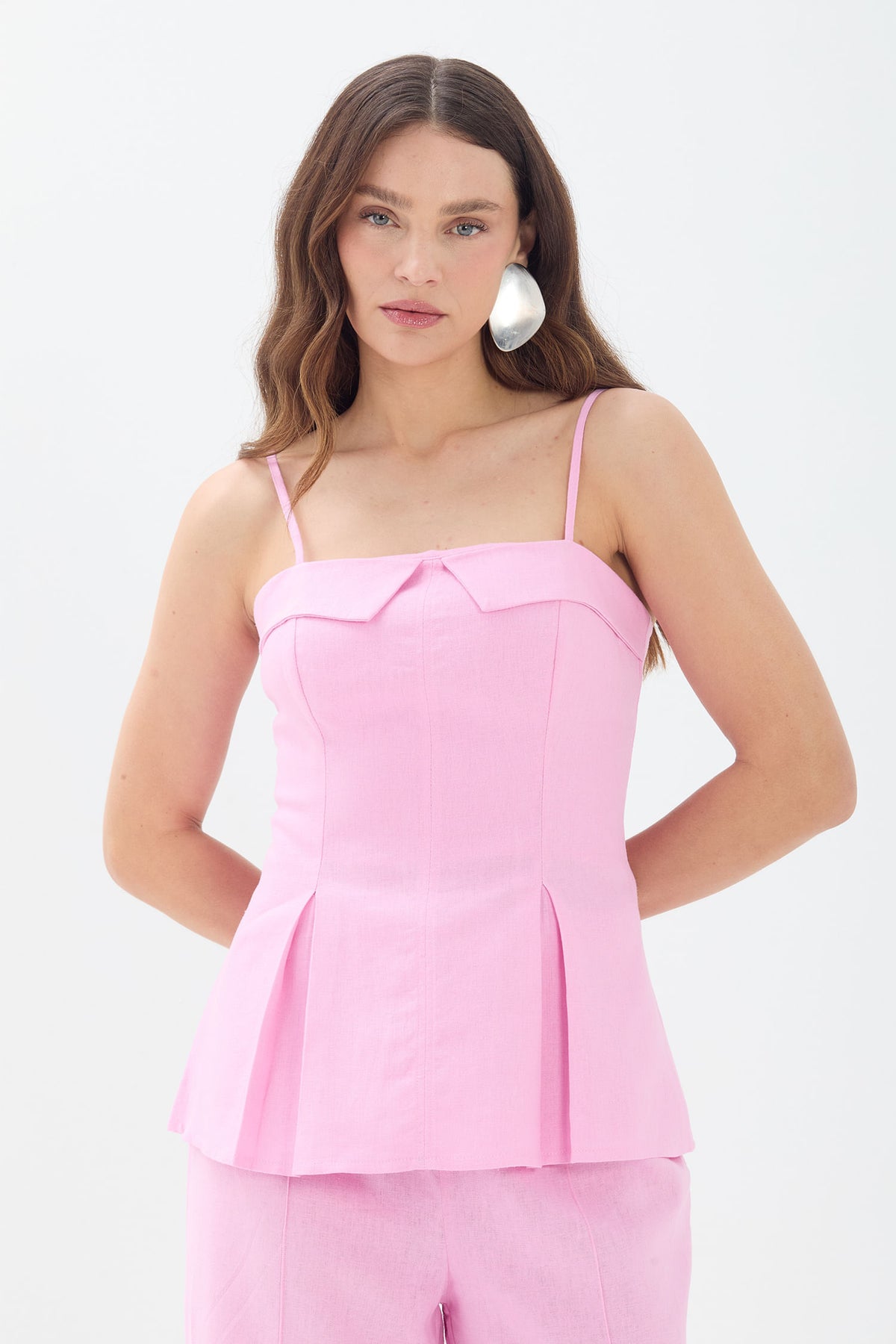 Blusa Alça em Linho ACT Feminino Pink Sunset