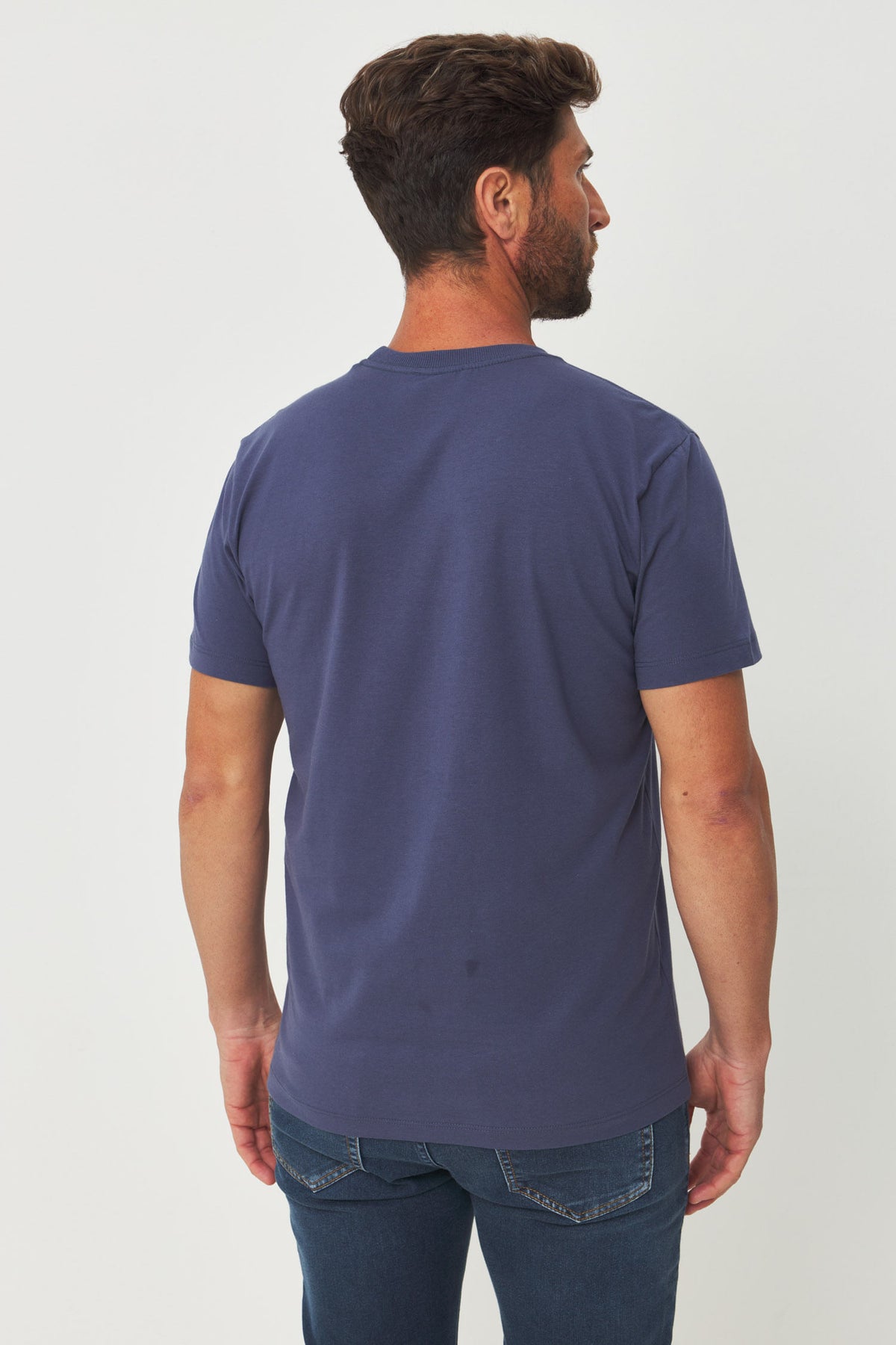 Camiseta Bordado Frontal Masculino Acostamento Azul Navy