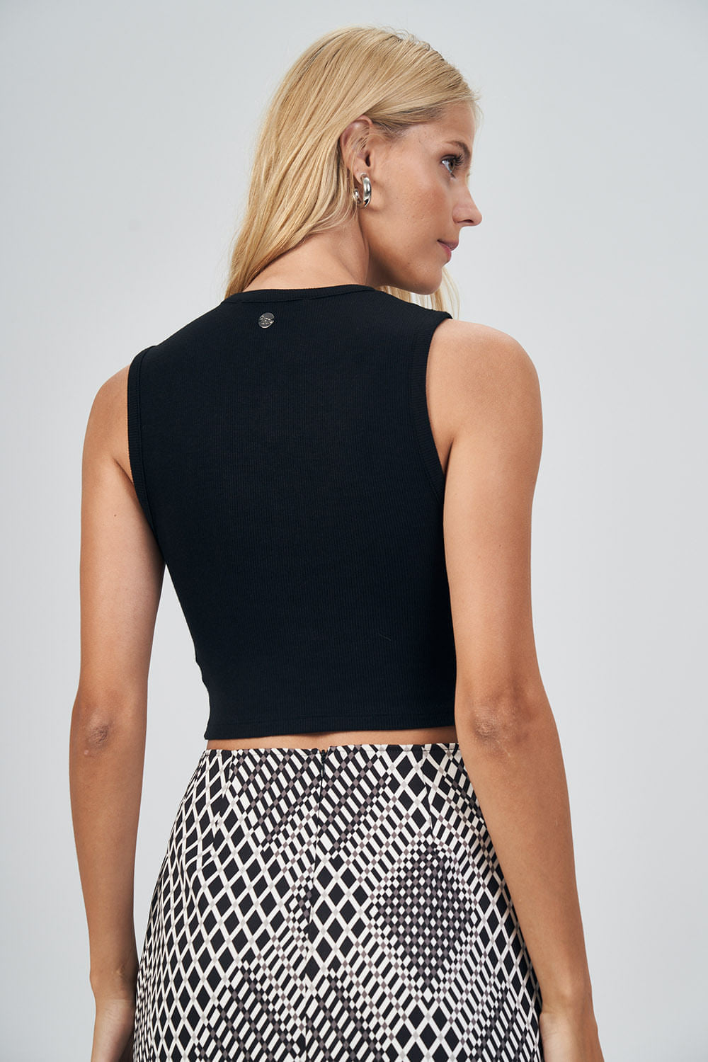 Regata Básica Feminina Acostamento Preto