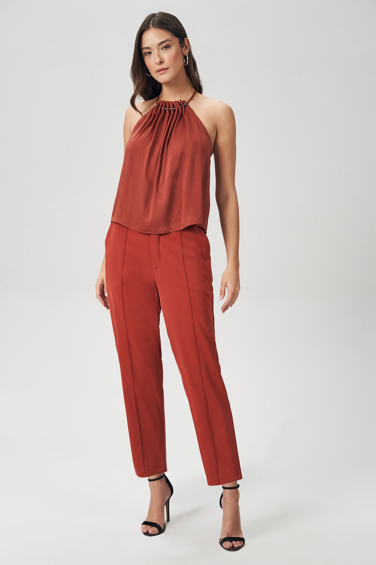 Calça Alfaiataria Line Feminina Acostamento Cassis