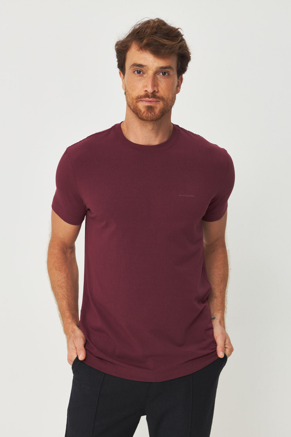 Camiseta Casual Com Elastano Masculina Acostamento Barca