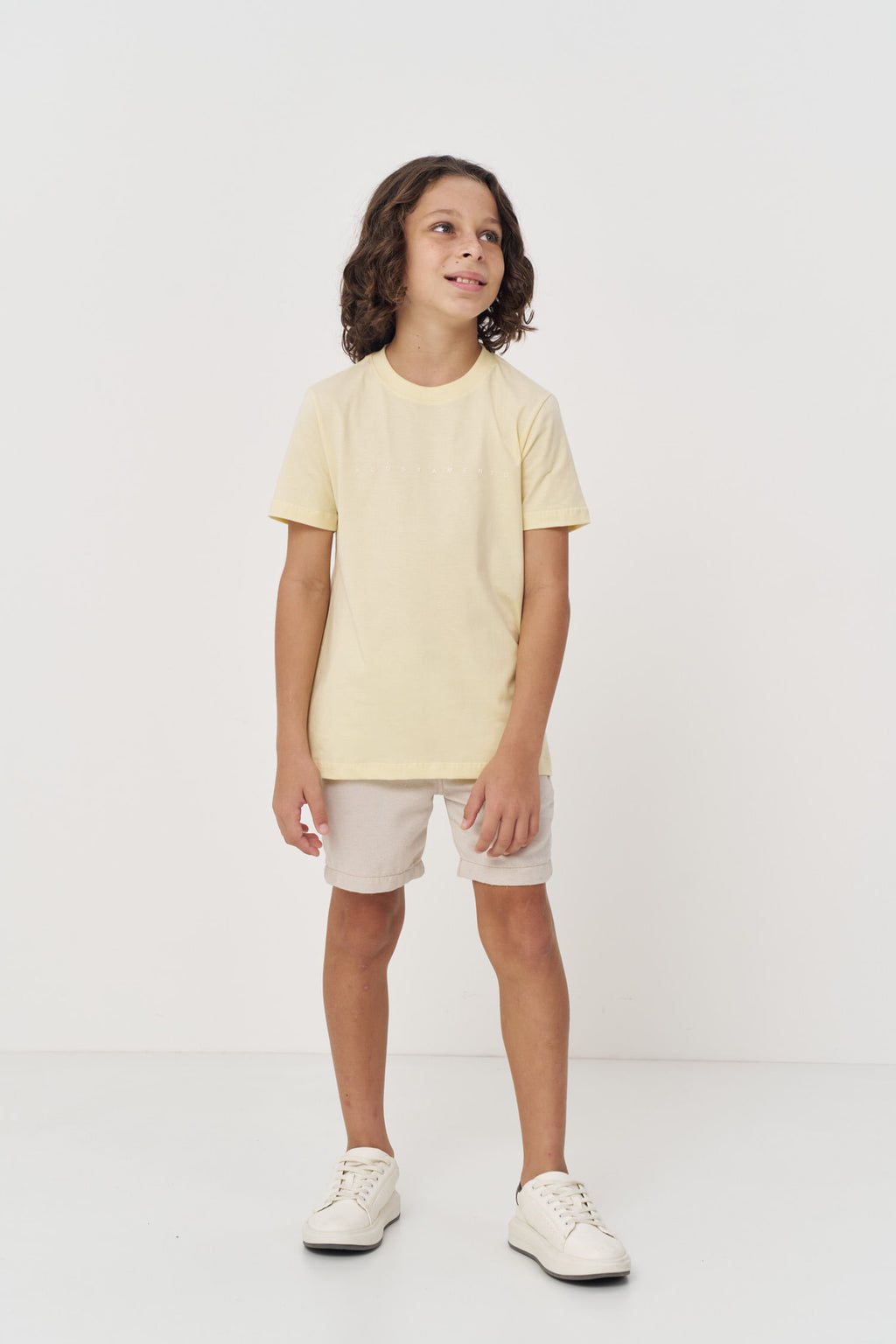 Camiseta Essencial Menino Acostamento Next Amarelo Sunlight
