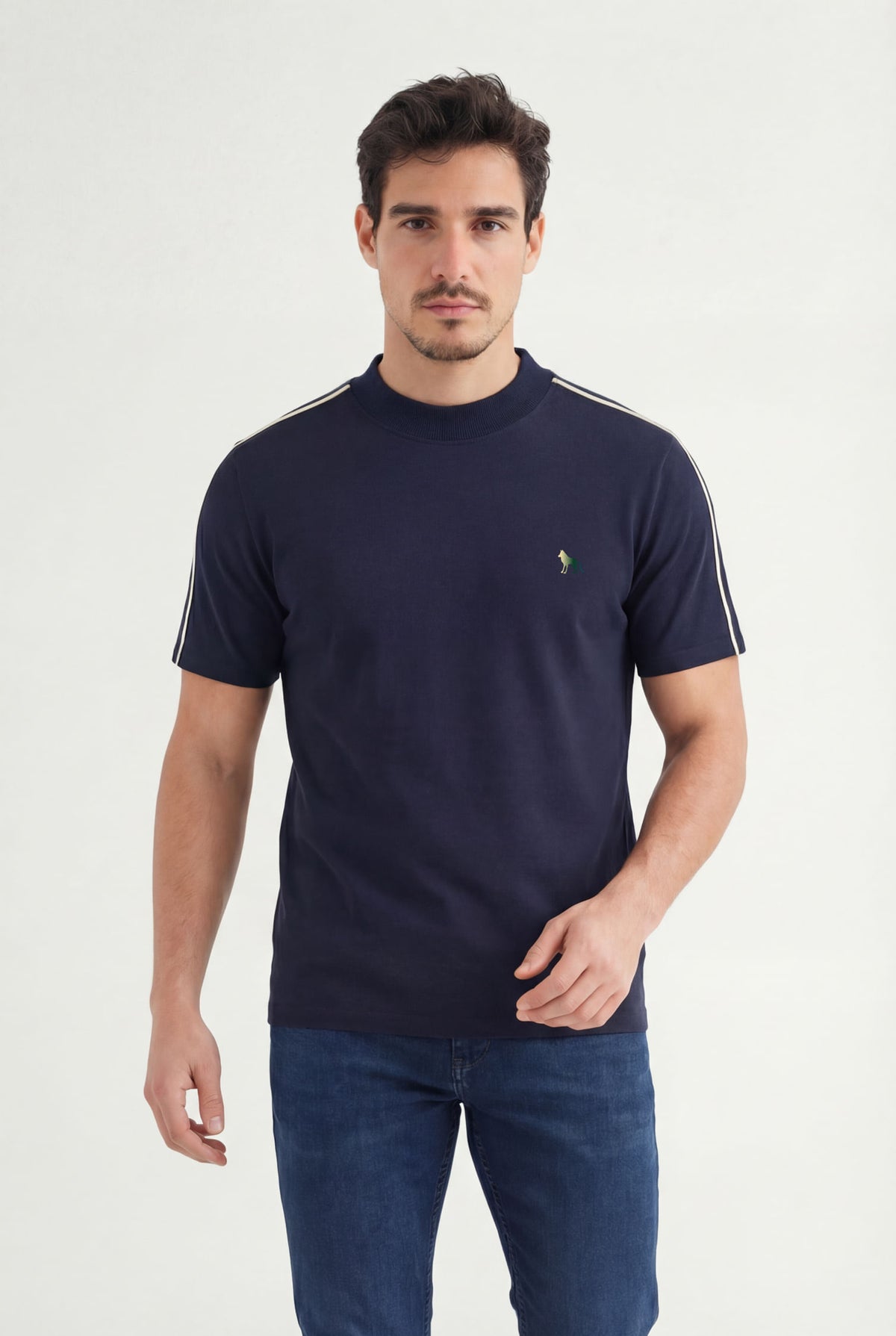Camiseta Copa Com Frisos Masculina Acostamento Marinho