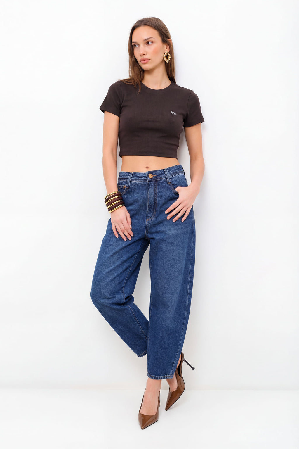 Calça Jeans Barrel ACT Feminina Jeans Intermediario